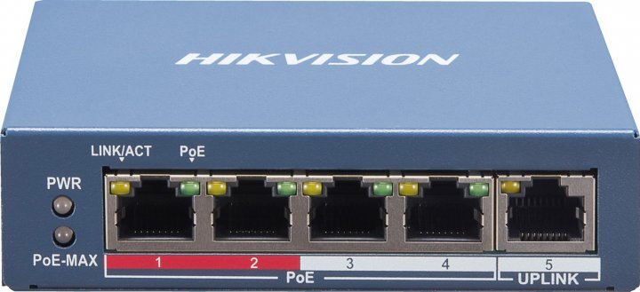 Hikvision - 3E1105P-EI Fast Ethernet Smart - 4 Port Managed PoE Switch, 1x Uplink, 65W