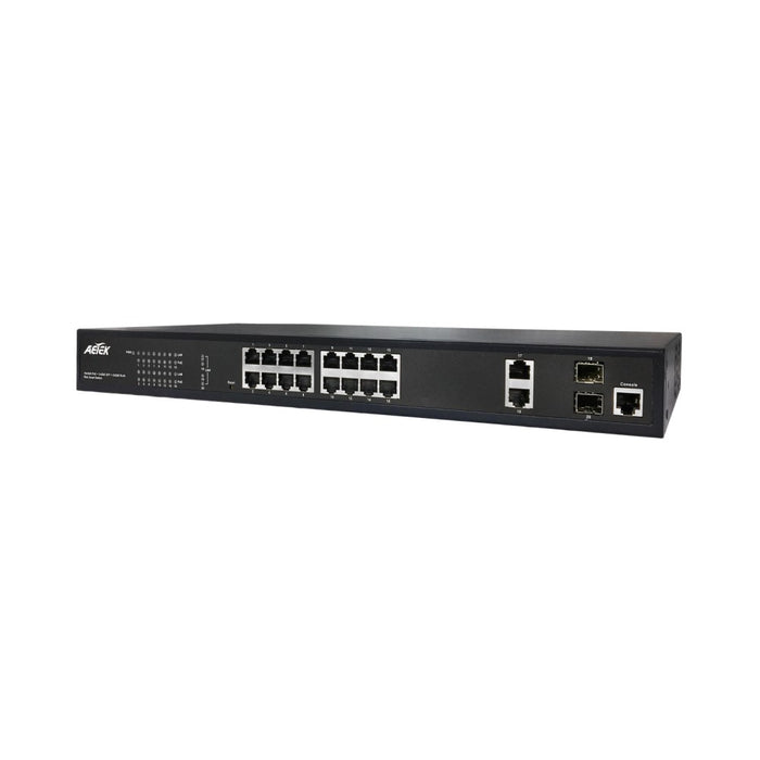 Aetek C51-24430370 - 24 Port Managed Gigabit PoE Switch, 2x 1Gb SFP, 2x 1Gb RJ45, 370W
