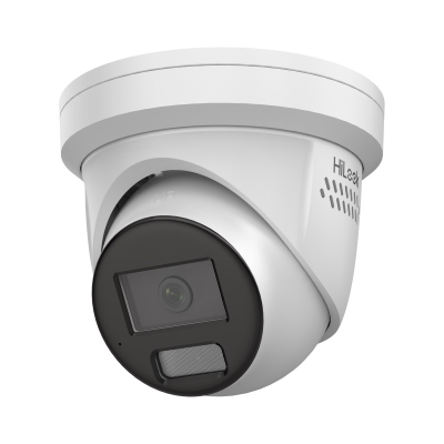 HiLook 6MP Outdoor All-In-One Flateye Turret Camera, H.265, 30m IR, Mic, IP67, 2mm