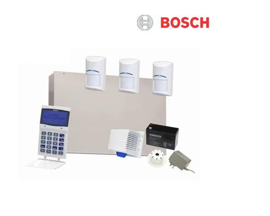 BOSCH SOLUTION 6000 KIT WITH GFX KEYPAD & 2X W/LESS PIR WITH 2X W/LESS KEYFOBS & ACCESSORIES