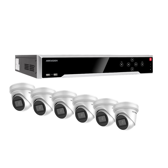 Hikvision 16 Channel 6MP Kit - Includes 16 Channel NVR and 6 x 6MP Acusense Turret Cameras